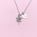 DH Caduceus Necklace, Dental Hygienist Gift, N197F