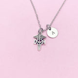DH Caduceus Necklace, Dental Hygienist Gift, N197F