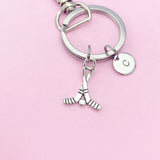 Silver Hockey Stick Charm Keychain, CN156