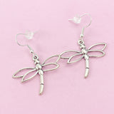 Silver Dragonfly Earrings Birthday Gift, N5583