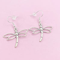 Silver Dragonfly Earrings Birthday Gift, N5583