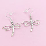 Silver Dragonfly Earrings Birthday Gift, N5583