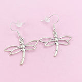 Silver Dragonfly Earrings Birthday Gift, N5583