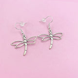 Silver Dragonfly Earrings Birthday Gift, N5583