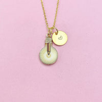 Gold Light Bulb Charm Necklace, N2014