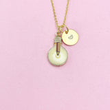 Gold Light Bulb Charm Necklace, N2014