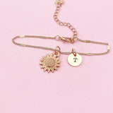 Rose Gold Sunflower Bracelet Flower Jewelry, N1573A