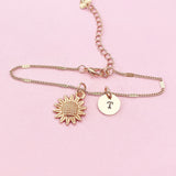 Rose Gold Sunflower Bracelet Flower Jewelry, N1573A