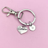 Silver Godfather Charm Personalized Keychain, N912