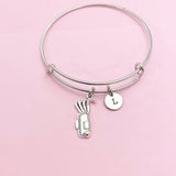 Silver Golf Club Charm Bracelet, AN1945