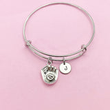 Baseball Bracelet, Mitt Charm Baseball Mom Sports Gift, Softball Baseball Glove Charm, AN2901