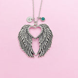 Guardian Angel Wing Necklace, Silver Guardian Angel Wing Charm, Guardian Angel Wing Charm, Wing Charm, Feather Charm, N1231