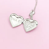Silver Heart Tree Locket Pendant Necklace, N5599