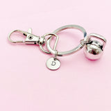 Silver Kettlebell Charm Keychain Fitness Weightlifters Gifts Ideas Personalized Made to Order Jewelry, AN2594