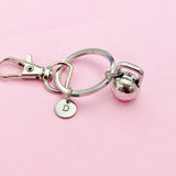 Silver Kettlebell Charm Keychain Fitness Weightlifters Gifts Ideas Personalized Made to Order Jewelry, AN2594