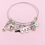 Silver Baking Charms Bracelet Bakery Baker Jewelry Gifts, N1786C