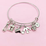 Silver Baking Charms Bracelet Bakery Baker Jewelry Gifts, N1786C