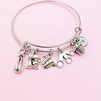 Silver Baking Charms Bracelet Bakery Baker Jewelry Gifts, N1786C