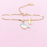 Gold Blue Bird Bracelet, Blue Sparrow Bird Watcher Gifts Ideas, N3296B