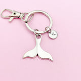 Silver Whale Tail Charm Keychain, N5600