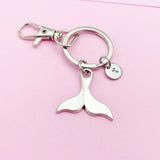 Silver Whale Tail Charm Keychain, N5600