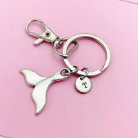 Silver Whale Tail Charm Keychain, N5600