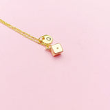 Gold Dice Necklace, Bunco Club Gift, Dainty Necklace, AN124