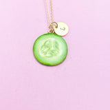 Gold Green Cucumber Sparrow Necklace, AN2946