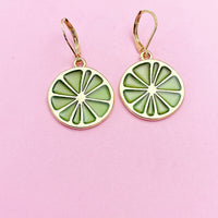 Gold Lime Charm Earrings, N3149
