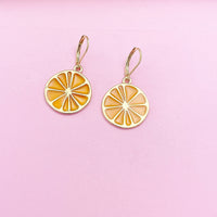Gold Lemon Lime Slice Charm Earrings, AN3200