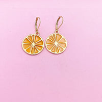 Gold Lemon Lime Slice Charm Earrings, AN3200