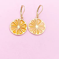 Gold Lemon Lime Slice Charm Earrings, AN3200