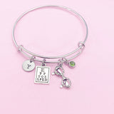 Eye Chart Charm Bracelet, Personalized Initial, Optometry Gift