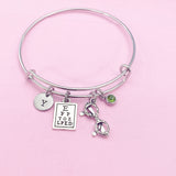 Eye Chart Charm Bracelet, Personalized Initial, Optometry Gift