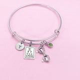 Eye Chart Charm Bracelet, Personalized Initial, Optometry Gift