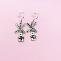 Silver Windmill Charms Earrings, N5585