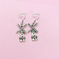 Silver Windmill Charms Earrings, N5585