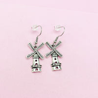 Silver Windmill Charms Earrings, N5585