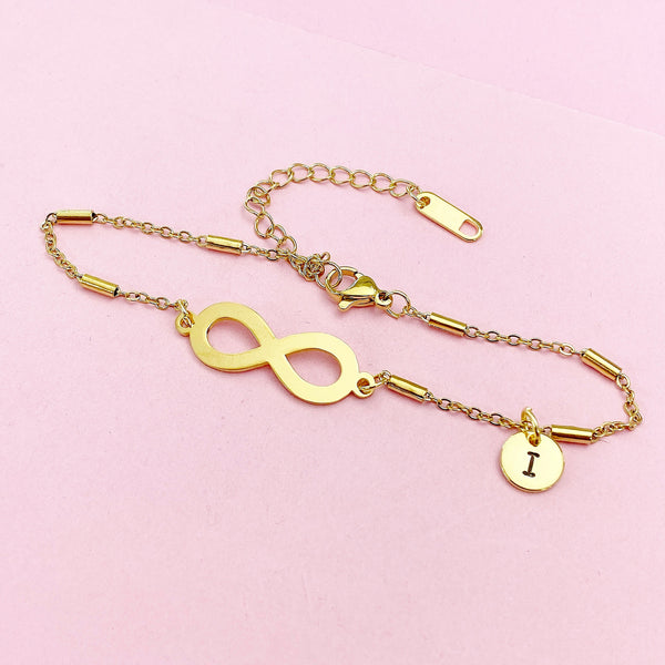 Gold Love Infinity Stainless Steel Bracelet, N4774