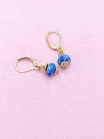 Imperial Jasper Earrings, Natural Regalite/Imperial Jasper/Sea Sediment Jasper, Hypoallergenic, Dangle Hoop Lever-back Earrings, N4712