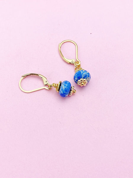 Imperial Jasper Earrings, Natural Regalite/Imperial Jasper/Sea Sediment Jasper, Hypoallergenic, Dangle Hoop Lever-back Earrings, N4712