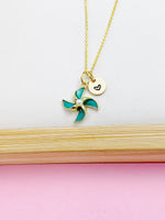 Gold Pinwheel Charm Bracelet or Necklace, DN5171A