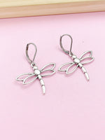Silver Dragonfly Charm Earrings Birthday Gift, AN5583