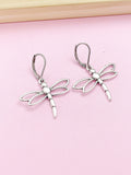Silver Dragonfly Charm Earrings Birthday Gift, AN5583
