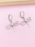 Silver Dragonfly Charm Earrings Birthday Gift, AN5583