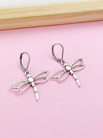 Silver Dragonfly Charm Earrings Birthday Gift, AN5583