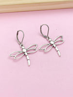 Silver Dragonfly Charm Earrings Birthday Gift, AN5583