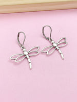 Silver Dragonfly Charm Earrings Birthday Gift, AN5583