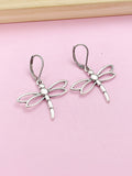 Silver Dragonfly Charm Earrings Birthday Gift, AN5583