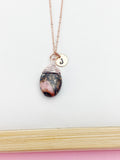Rhodonite Necklace, Natural Gemstone Jewelry N4285